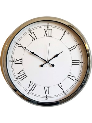 ForWhat Büro Ev Ofis Hediyesi Için 52CM Krom Metal Roma Stil Duvar Saati