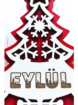 ForWhat Büro Ev Ofis Etkinik Dekoru Için Kırmızı Beyaz Çam Ağacı Işlemeli Yılbaşı Ağaç Süsü