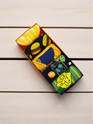 G Socks 5'li Rengarenk Yiyecekler Desenli Renkli Çorap Seti