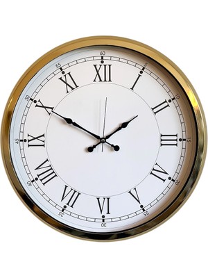 ForWhat Büro Ev Ofis Hediyesi Için 52CM Golden Metal Roma Rakam Prestij Duvar Saati