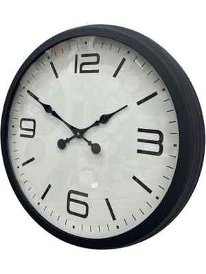 ForWhat Büro Ev Ofis Hediyesi Için 60CM Metal Siyah Prstij Duvar Saati