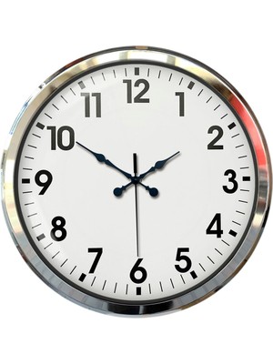 ForWhat Büro Ev Ofis Hediyesi Için 52CM Krom Metal Modern Dekor Duvar Saati