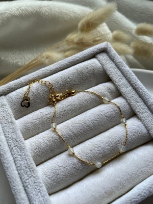 UltraMint Şık Opal Taşı Altın Kaplama Tasarım Bileklik, Zarif ve Modern Takı