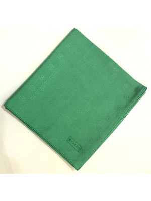Vakko Monogram Pamuk Ipek Eşarp 3000655-YENI Yeşil