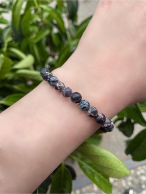 UltraMint 6mm Küre Kesim Doğal Obsidyen Taş Bileklik, Şıklık ve Enerji Sunar