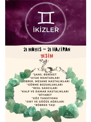 UltraMint Ikizler Burcu Için Sertifikalı Yeşim Taşı Bileklik, Enerji ve Şıklık
