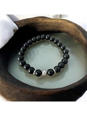 UltraMint Siyah Oniks Taşı Doğal Bileklik, Şıklık ve Zarafet Için Özel Tasarım