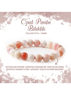 UltraMint Doğal Opal Pembe 10MM Taş Bileklik, Şıklık ve Zarafet Için Ideal