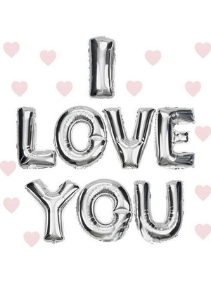Ttt I Love You Folyo Balon Gümüş Renk 35 cm