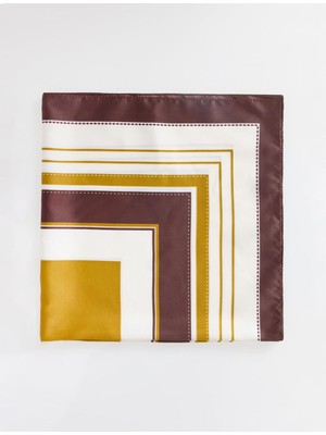 Jimmy Key Hardal Çizgi Desenli Dokuma Eşarp