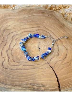 UltraMint El Yapımı Lapis Lazuli Doğaltaş Bileklik, Ayarlanabilir, Şık Takı