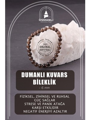 UltraMint Doğal Kuvars Taş Bileklik, Sertifikalı, 6mm, Enerji ve Şifa Taşı