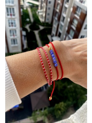 UltraMint El Yapımı Mavi Boncuklu 3'lü Bileklik Seti, Şık ve Renkli Takı