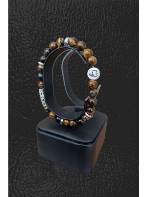 UltraMint Doğal Kaplan Gözü Taşı Bileklik, Atatürk Temalı, Şık ve Özgün Tasarım