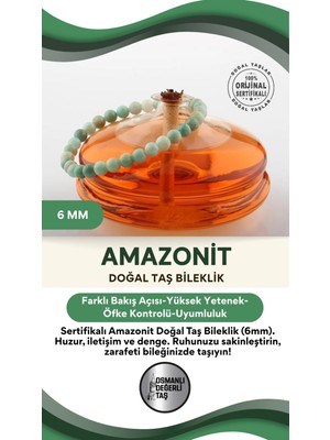 UltraMint 6mm Amazonit Doğal Taş Bileklik, Şıklık ve Doğallık Bir Arada