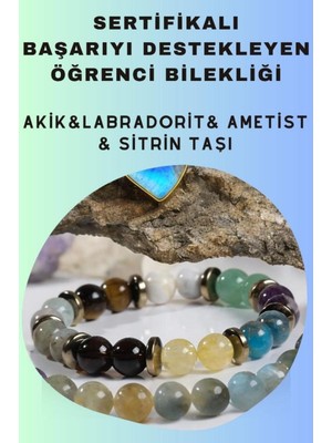 UltraMint Başarıyı Destekleyen Doğal Taşlı Öğrenci Bilekliği