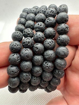 UltraMint Doğal Lav Taşı Bileklik 8mm, Şık ve Enerji Dolu Takı
