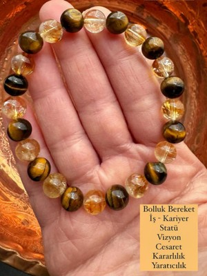 UltraMint Sitrin ve Kaplangözü Bileklik, Bolluk ve Pozitif Enerji Için