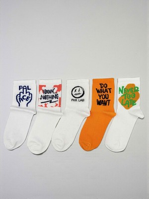 G Socks 5'li Eğlenceli Gym Spor Desenli Tenis Çorap Seti