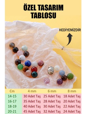 UltraMint Doğal Kyanit Taş Bileklik Seti, 3'lü 8mm Şık Takı