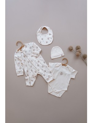 Krem Sincap Serisi 4lü Yenidoğan Set