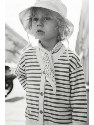 Cigit Çizgili Hırka 2-10 Yaş Olive