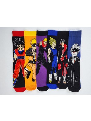 G Socks 6'lı Anime Desenli Renkli Çorap Seti