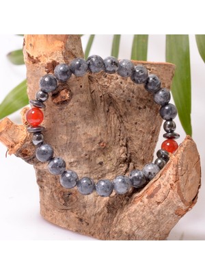 UltraMint Doğal Jade Taşı Bileklik, Akik ve Hematit Taşlı, Şık ve Enerjik Tasarım