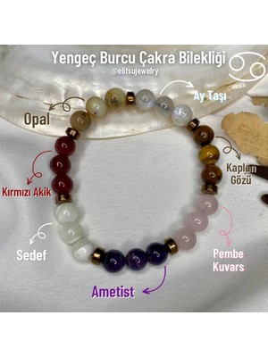 UltraMint Yengeç Burcu Çakra Bilekliği, Doğal Taş ve Şık Tasarım