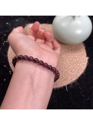 UltraMint Doğal Garnet Taş Bileklik 8mm, Enerji ve Tutku Taşı, Sertifikalı