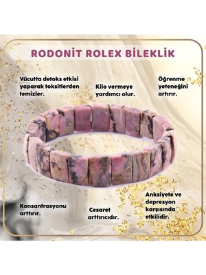 UltraMint Doğal Rodonit Taşlı Zarif Bileklik, Şık ve Pozitif Enerji Kaynağı