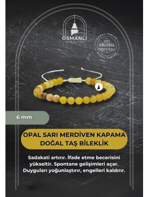 UltraMint Parlak Sarı 6mm Doğal Taş Bileklik, Şık ve Zarif Takı Seçeneği