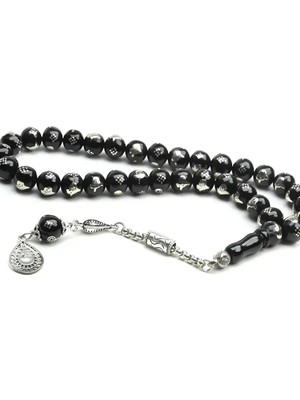 LTG Nova Blackcraft Baklava Tuğra Model Gümüş Işleme Oltu Sıkma Tespih