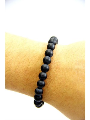 UltraMint Şık Siyah Mat Unisex Bileklik, Tarzınızı Tamamlayan Takı