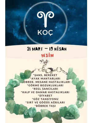 UltraMint Koç Burcu Için Sertifikalı Yeşim Taşı Bileklik, Doğal Taş Takısı