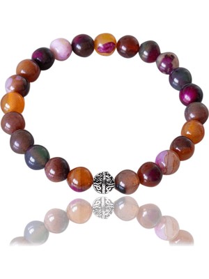 UltraMint Özel Renk Akik Taşı Bileklik, Gümüş Aparatlı, Şık ve Enerji Dolu Tasarım