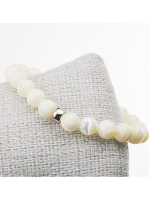 UltraMint Şeffaf Sedef Taşı Bileklik 8 Mm, Zarif ve Doğal Takı Parçası