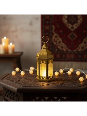 Marsilyan Ramazan Temalı Büyük Boy Altıgen Kubbe LED Lamba