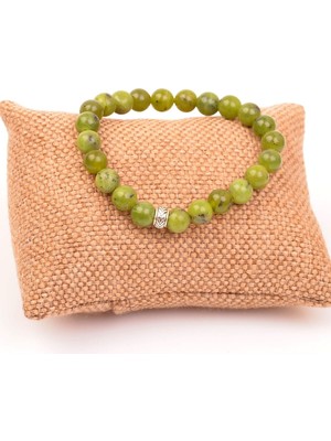 UltraMint Şık Yeşim Taşı Bileklik 8 Mm, Doğal Taş Takısı, Zarif Aksesuar