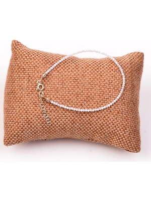 UltraMint Şık Çok Ince Kalsedon Taşlı Gümüş Bileklik, Zarif ve Hafif Tasarım