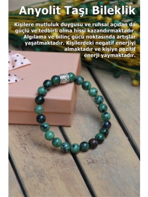 UltraMint Doğal Yeşil Taş Bileklik, 8mm Sertifikalı, Şık ve Zarif Takı