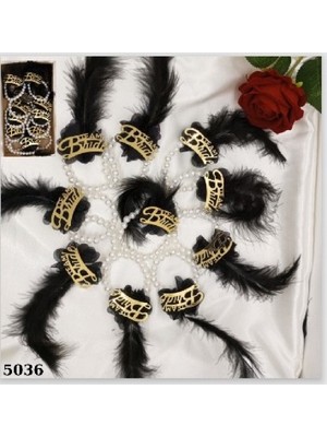 10LU Incili Bileklik Siyah Gold Bekarlığa Veda Partisi Bride To Be Seti Bilekliği