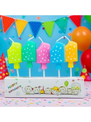 5 Li Figürlü Pasta Mumları