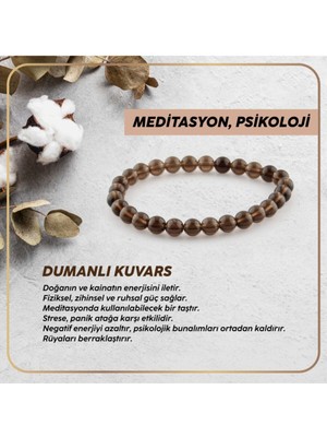 UltraMint Şeffaf Dumanlı Kuvars 6mm Bileklik – Doğal Taş Takı
