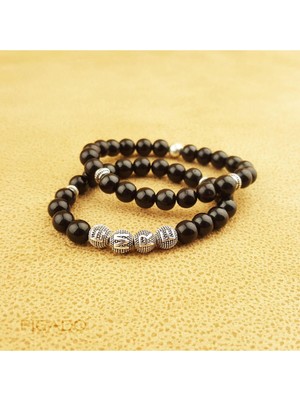 UltraMint Özel Tasarım Gürcistan Oltu Taşı Bileklik Seti, Şık ve Zarif Takı Seti