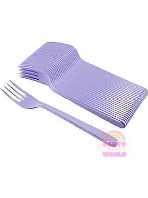 25 Li Renkli Plastik Kaliteli Çatal Parti ve Davetler Için Şık Seçim!