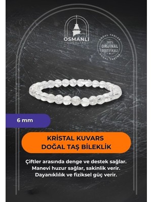 UltraMint Şeffaf Kristal Kuvars 6mm Doğal Taş Bileklik, Zarif ve Doğal Takı