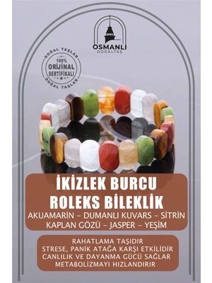 UltraMint Ikizler Burcu Sertifikalı Roléks Bileklik, Şık ve Zarif Tasarım