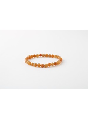 UltraMint Turuncu Aventurin Doğal Taş Bileklik, Sertifikalı 6mm B1108