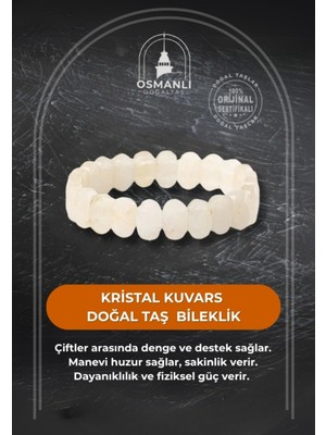 UltraMint Doğal Kristal Kuvars Taşı Geniş Kesim Bileklik, Enerji ve Şifa Için